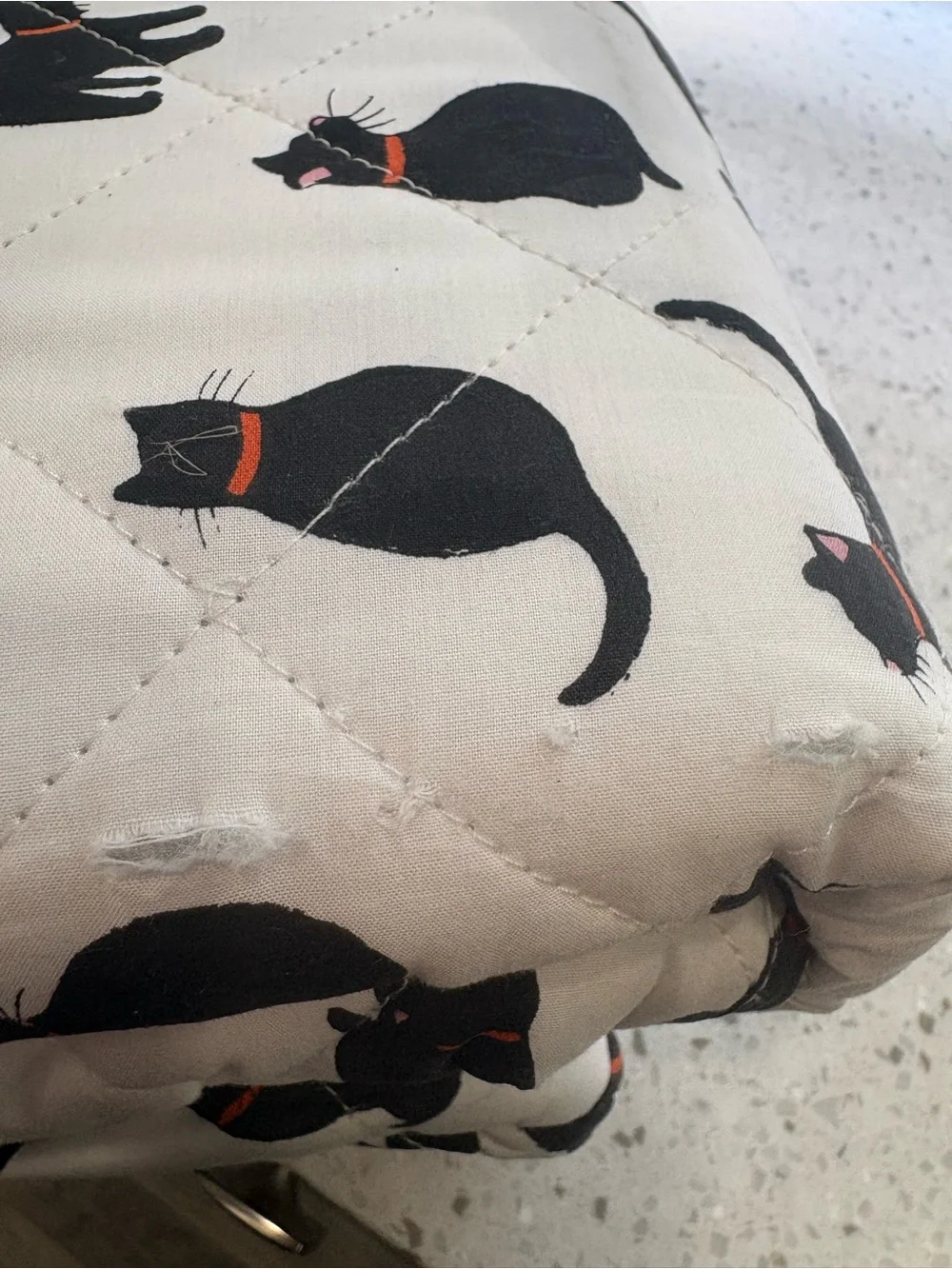 NWT Cath Kidston King Quilt Set - White with Black Cat Print- Black Cat Pattern
